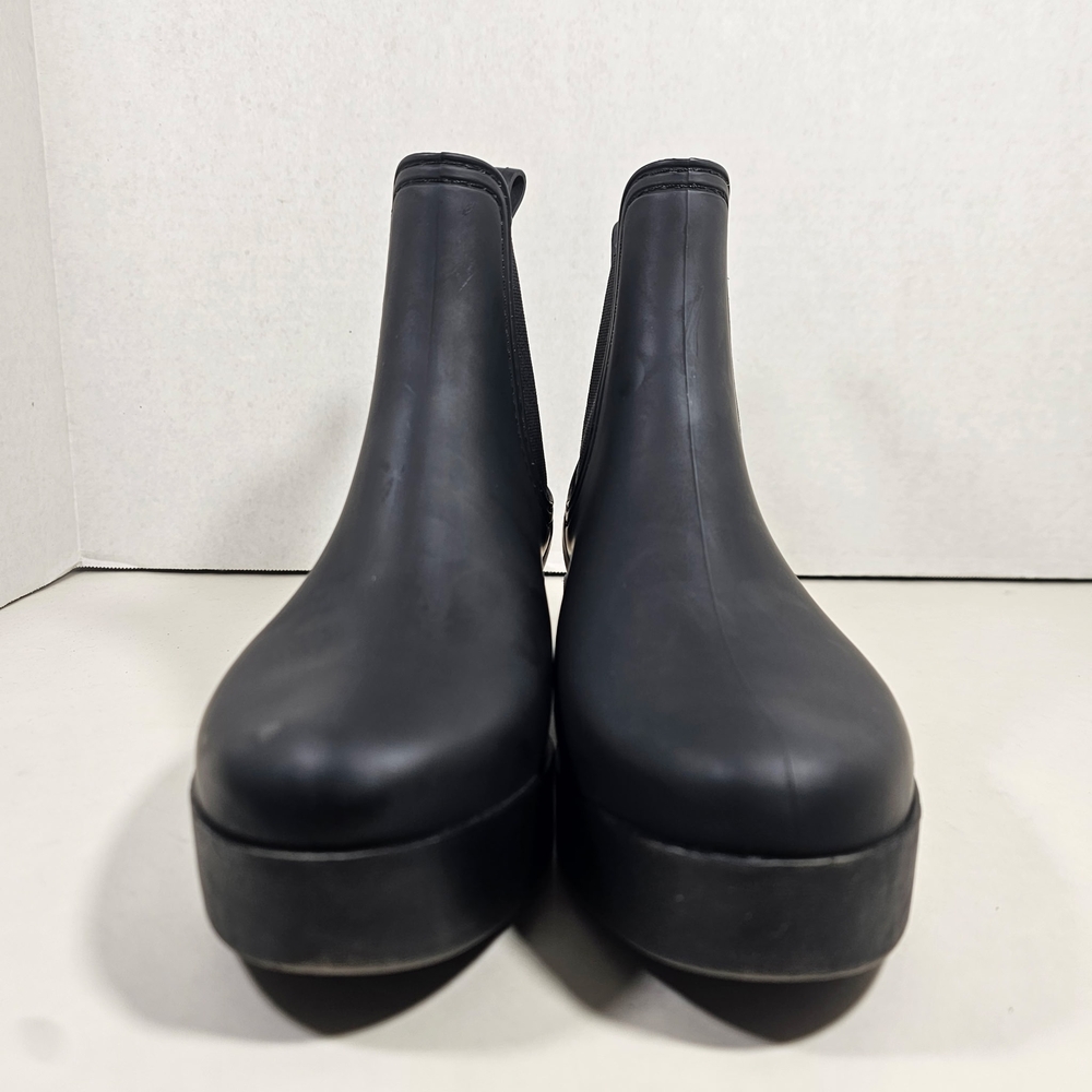 Jeffrey Campbell Black Chelsea Platform Rain Booties - Picture 2 of 9